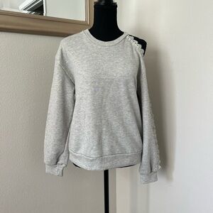 Ro & De Cold Shoulder Embroidered Sweater